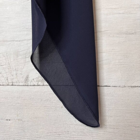 Nic + Zoe Blouse Womens Size Small Navy Long Sleeve Mixed Media Sheer Modern - Picture 6 of 16